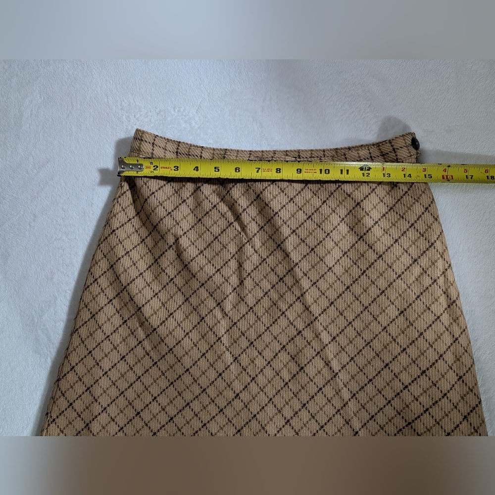 Zara Woman, Tan Checkered A-Line Skirt, Cute, Unique & Chic, Size US 8, EUR 40 - Picture 4 of 6